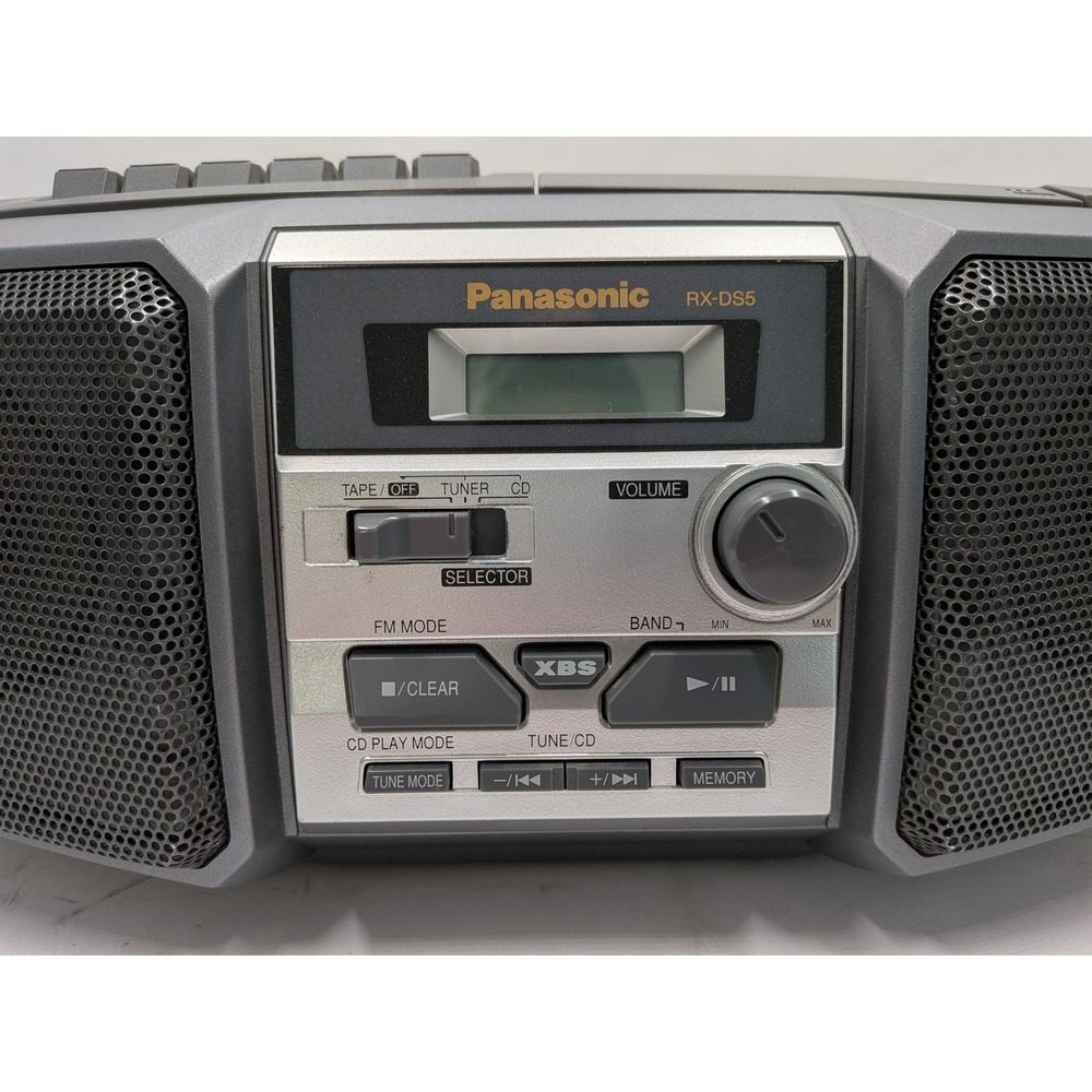 Panasonic RX-DS5 Portable Stereo CD Cassette Radio Boombox Grey XBS Vintage - Picture 2 of 8